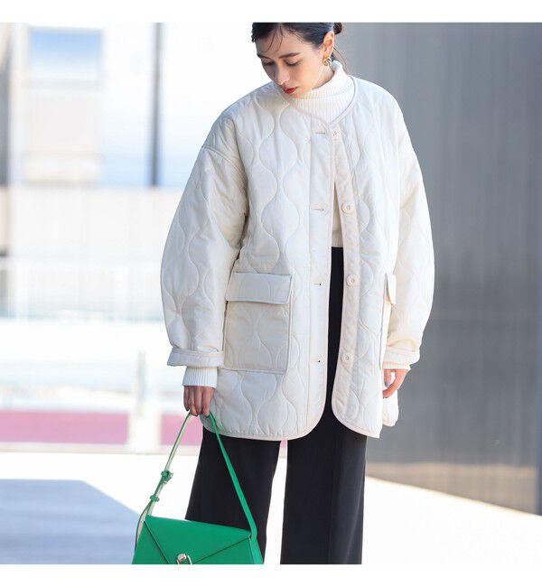 Ray BEAMS 「キルティング ノーカラー ブルゾン」|ブルゾン・スタジャン|