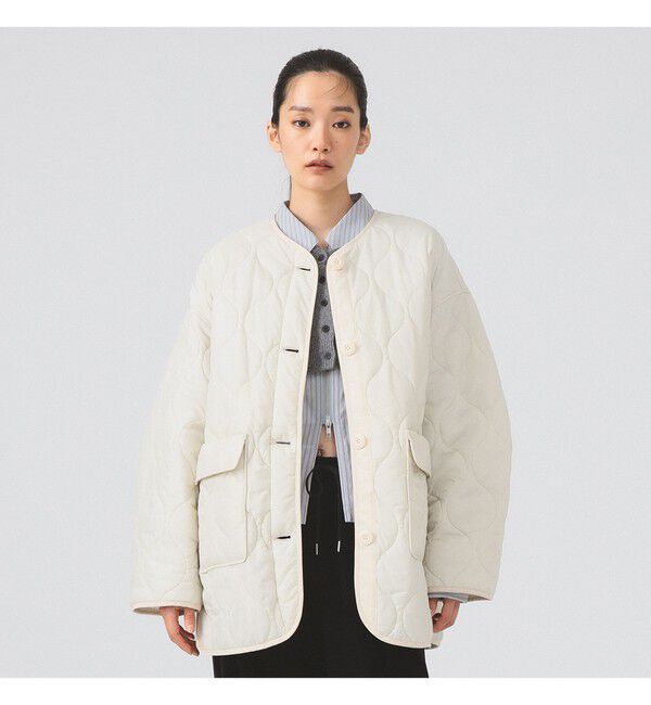 Ray BEAMS 「キルティング ノーカラー ブルゾン」|ブルゾン・スタジャン|
