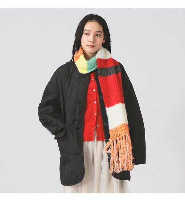 Ray BEAMS 「キルティング ノーカラー ブルゾン」|ブルゾン・スタジャン|BLACK