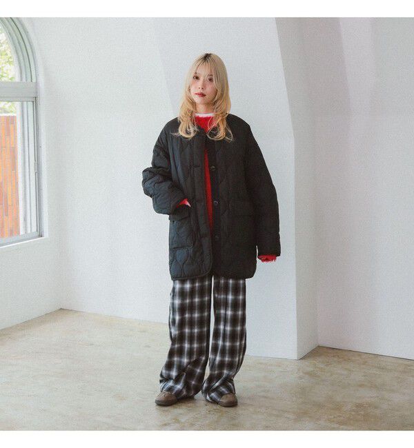 Ray BEAMS 「キルティング ノーカラー ブルゾン」|ブルゾン・スタジャン|