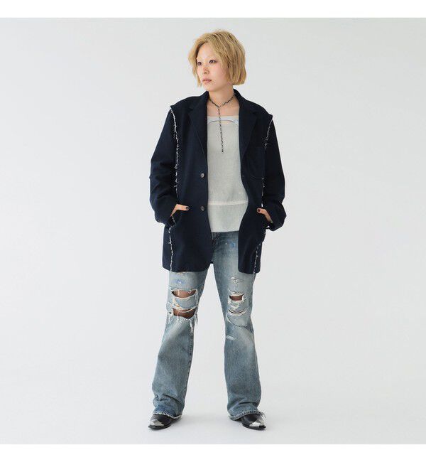 BEAMSBOY「リサイクルウール カットオフ ジャケット」|テーラードジャケット|