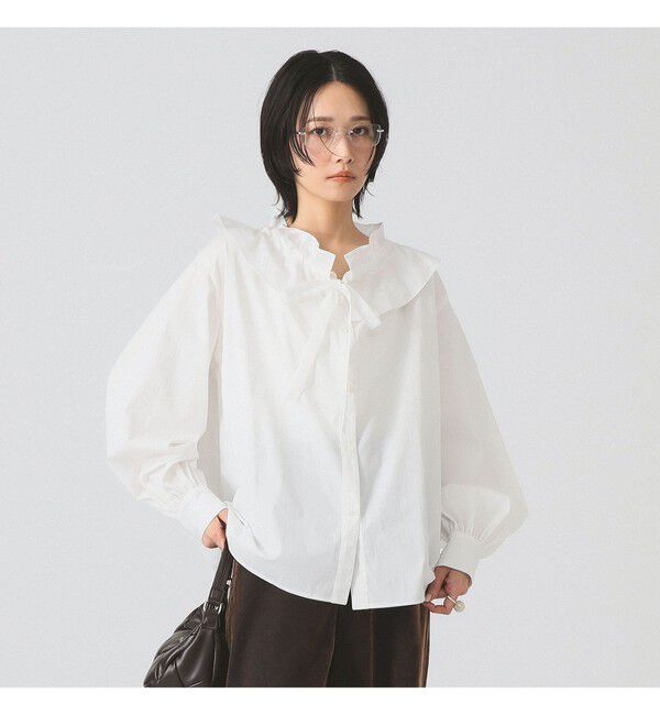 Ray BEAMS 「フリルカラー リボン ブラウス」|シャツ・ブラウス|