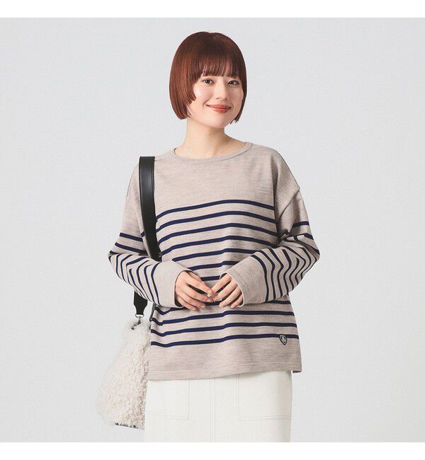 Ray BEAMS 「ORCIVAL / ボートネック プルオーバー」|ニット・セーター|1226 BEIGE*BLUE