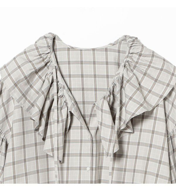 BEAMSBOY「チェック フリルカラー シャツ」|シャツ・ブラウス|