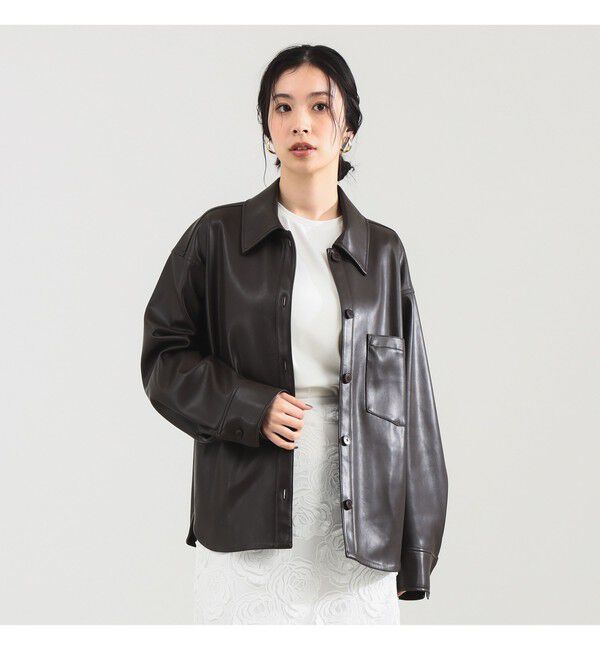 Demi-Luxe BEAMS 「フェイクレザー シャツジャケット」|ダッフルコート|