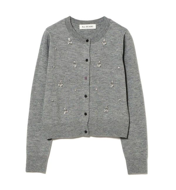 Ray BEAMS 「ビジュー クルーネック カーディガン」|ニット・セーター|