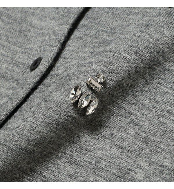 Ray BEAMS 「ビジュー クルーネック カーディガン」|ニット・セーター|