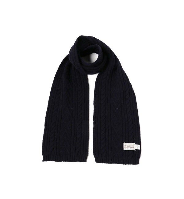 BEAMS PLUS「INVERALLAN / Cable Rib Scarf」|マフラー|NAVY