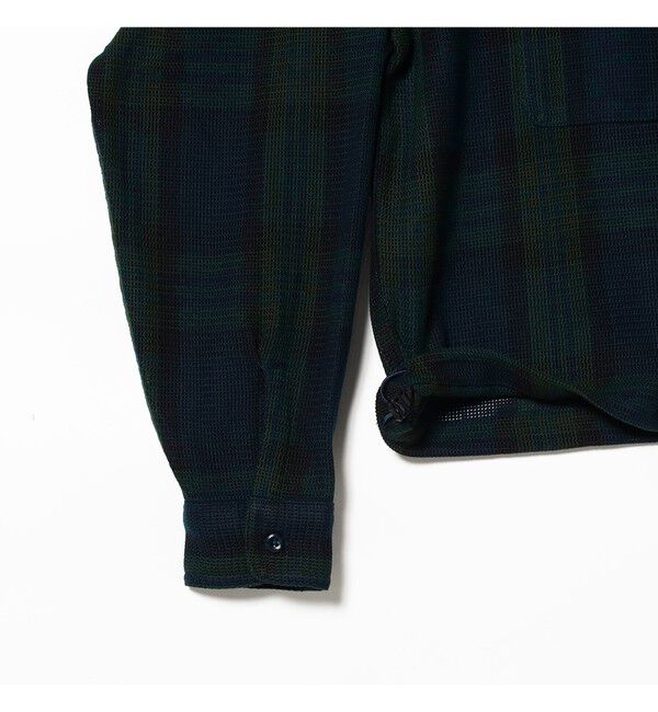 BEAMS「ワイドショートフィット メッシュ ジップアップ シャツ」|シャツ・ブラウス|