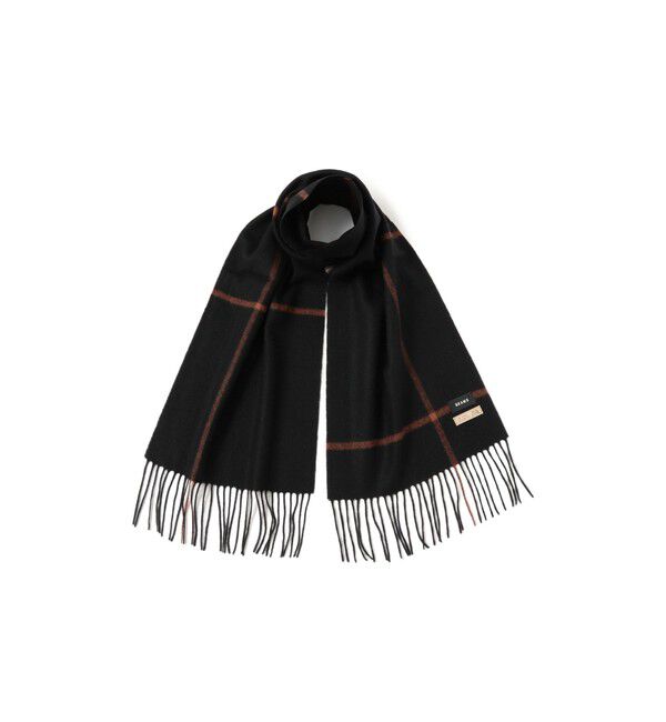 BEAMS「ウィンドウペンチェック アルパカ マフラー」|マフラー|BLACK