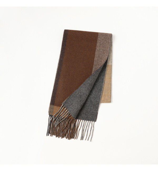 BEAMS「パネル チェック リバーシブル マフラー」|マフラー|