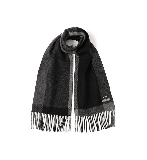 BEAMS「パネル チェック リバーシブル マフラー」|マフラー|BLACKxCHACOLE