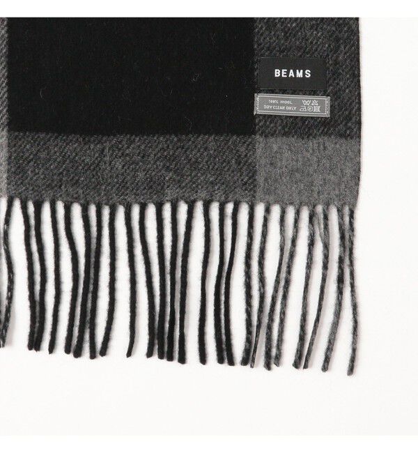 BEAMS「パネル チェック リバーシブル マフラー」|マフラー|