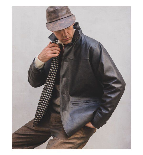 BEAMS PLUS「5 Panel Long Bill Aged Fake Leather」|その他|