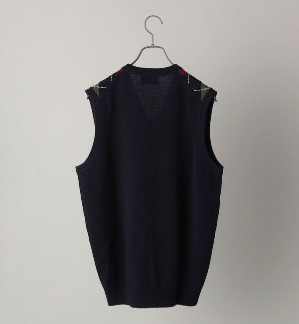 SHIPS「ALAN PAINE: 7ゲージ アーガイル Vネック ニットベスト」|ベスト・ジレ|