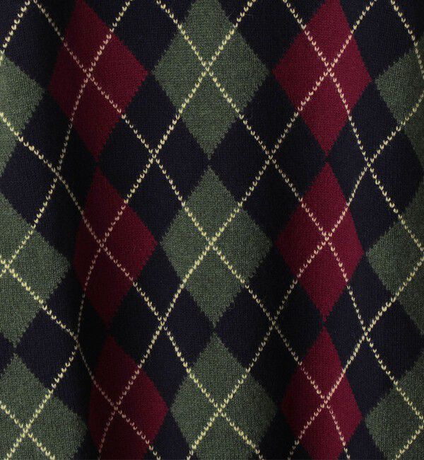 SHIPS「ALAN PAINE: 7ゲージ アーガイル Vネック ニットベスト」|ベスト・ジレ|