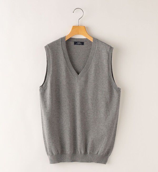 SHIPS KIDS「SHIPS KIDS:145～160cm / 14GG Vネック ベスト」|ベスト・ジレ|グレー