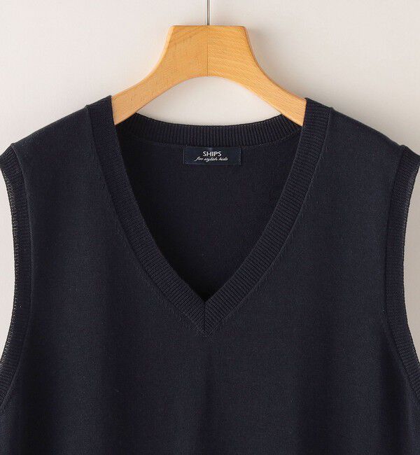 SHIPS KIDS「SHIPS KIDS:145～160cm / 14GG Vネック ベスト」|ベスト・ジレ|