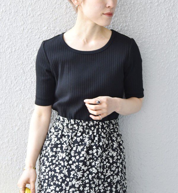 SHIPS any「SHIPS any:〈ウォッシャブル〉テレコ ハーフ スリーブ TEE」|Tシャツ・カットソー|