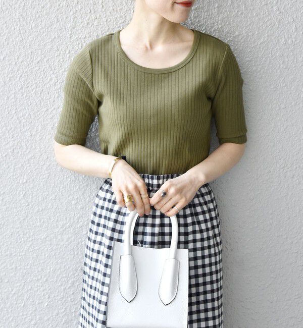 SHIPS any「SHIPS any:〈ウォッシャブル〉テレコ ハーフ スリーブ TEE」|Tシャツ・カットソー|