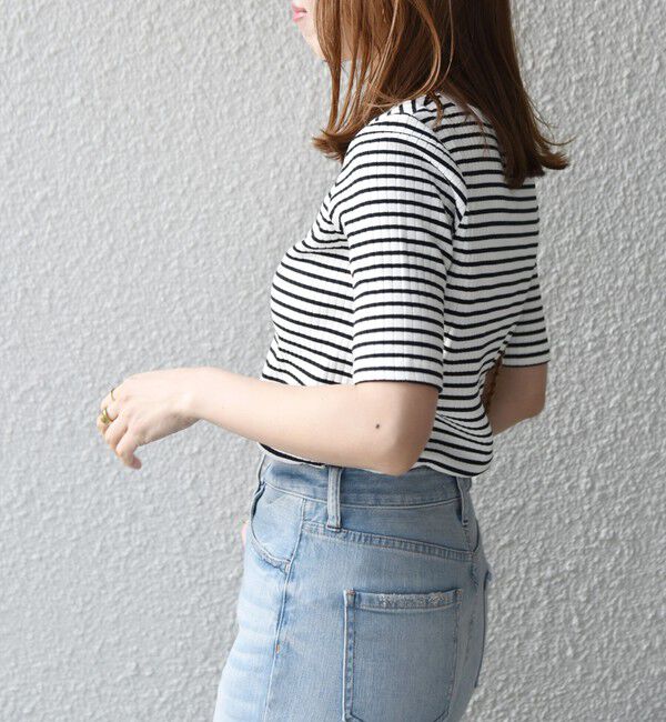 SHIPS any「SHIPS any:〈ウォッシャブル〉テレコ ハーフ スリーブ TEE」|Tシャツ・カットソー|