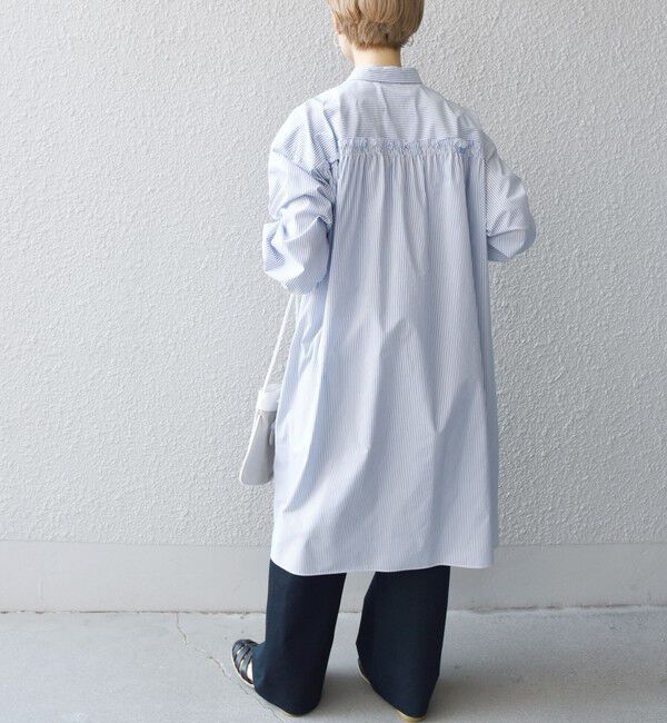 SHIPS any「SHIPS any:〈接触冷感・吸水速乾〉バック フリル ギャザー シャツワンピース」|ワンピース|