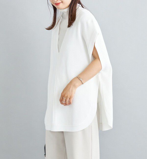 SHIPS for women「〈手洗い可能〉裾ラウンドVネックベスト◇」|ベスト・ジレ|