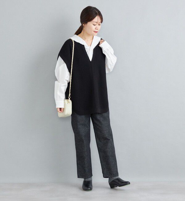 SHIPS for women「〈手洗い可能〉裾ラウンドVネックベスト◇」|ベスト・ジレ|