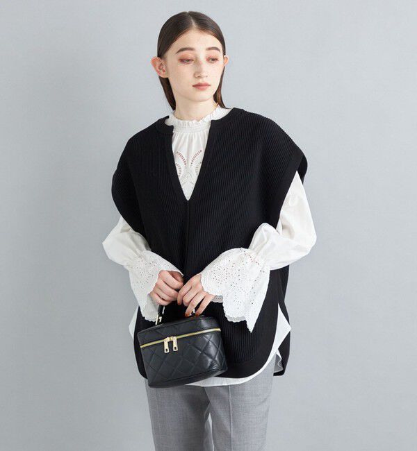 SHIPS for women「〈手洗い可能〉裾ラウンドVネックベスト◇」|ベスト・ジレ|