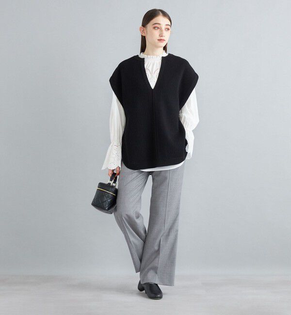 SHIPS for women「〈手洗い可能〉裾ラウンドVネックベスト◇」|ベスト・ジレ|