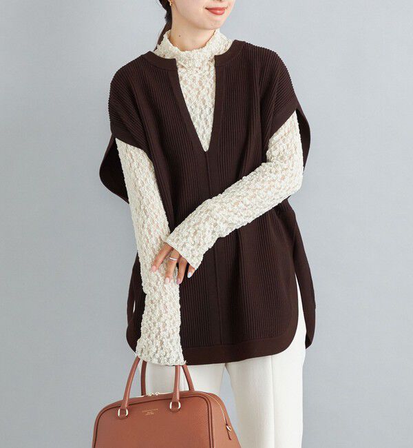 SHIPS for women「〈手洗い可能〉裾ラウンドVネックベスト◇」|ベスト・ジレ|