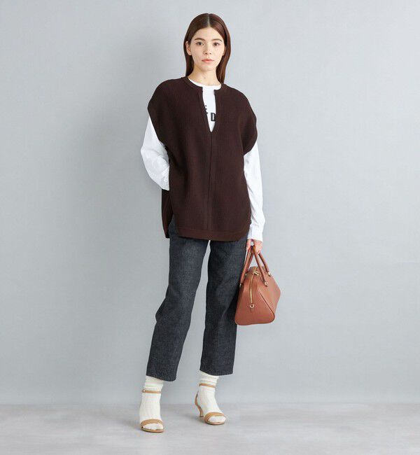 SHIPS for women「〈手洗い可能〉裾ラウンドVネックベスト◇」|ベスト・ジレ|