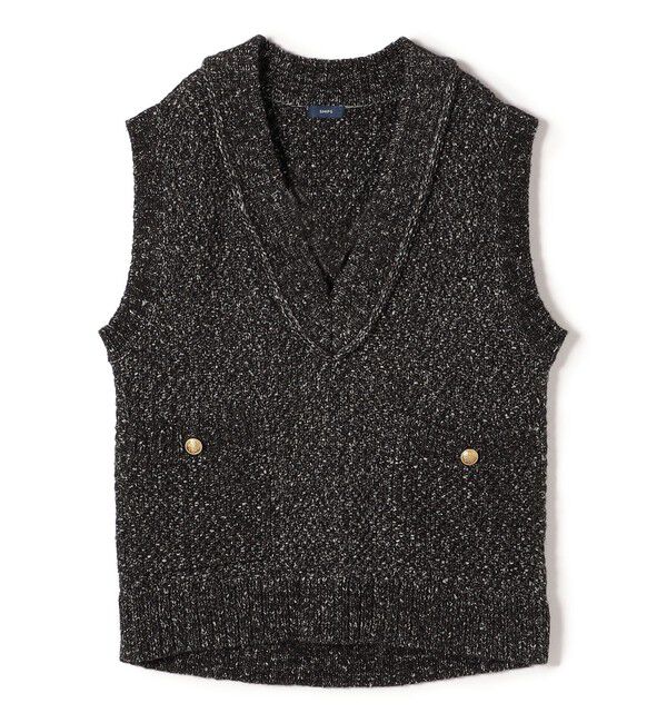 SHIPS for women「〈手洗い可能〉ツイード金ボタンニットベスト◇」|ベスト・ジレ|