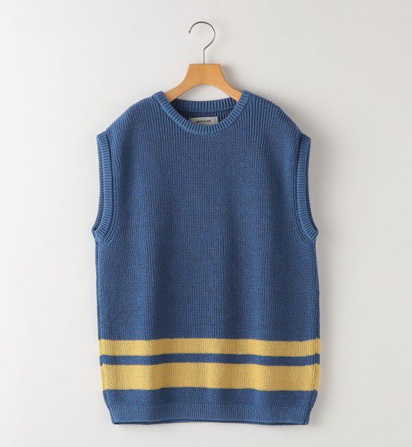 SHIPS KIDS「【SHIPS KIDS別注】ARCH&LINE:155cm / ギマ コットン ベスト」|ベスト・ジレ|ブルー