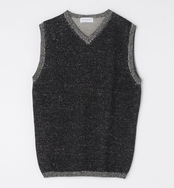 SHIPS「【SHIPS別注】Rencontrant: リネン Vネック ニットベスト」|ベスト・ジレ|ブラック