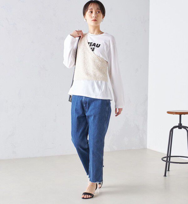 SHIPS for women「〈手洗い可能〉カールヤーン スパンコール ワンショルダー 24SS ◇」|ベスト・ジレ|