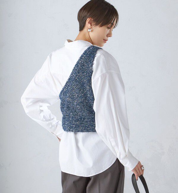 SHIPS for women「〈手洗い可能〉カールヤーン スパンコール ワンショルダー 24SS ◇」|ベスト・ジレ|