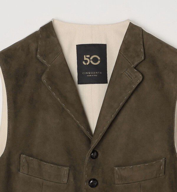 SHIPS「【SHIPS別注】CINQUANTA: スウェード ラペル ベスト」|ベスト・ジレ|