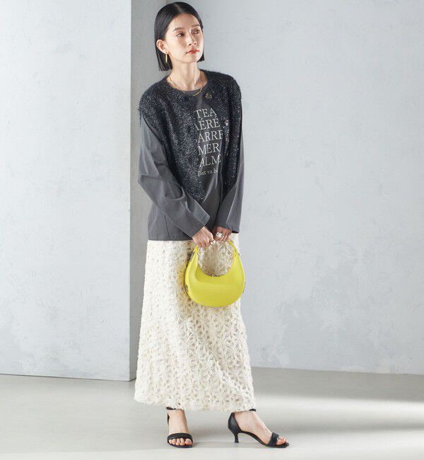 SHIPS for women「*〈手洗い可能〉グリッター ラメ フェザー ベスト 24SS ◇」|ベスト・ジレ|