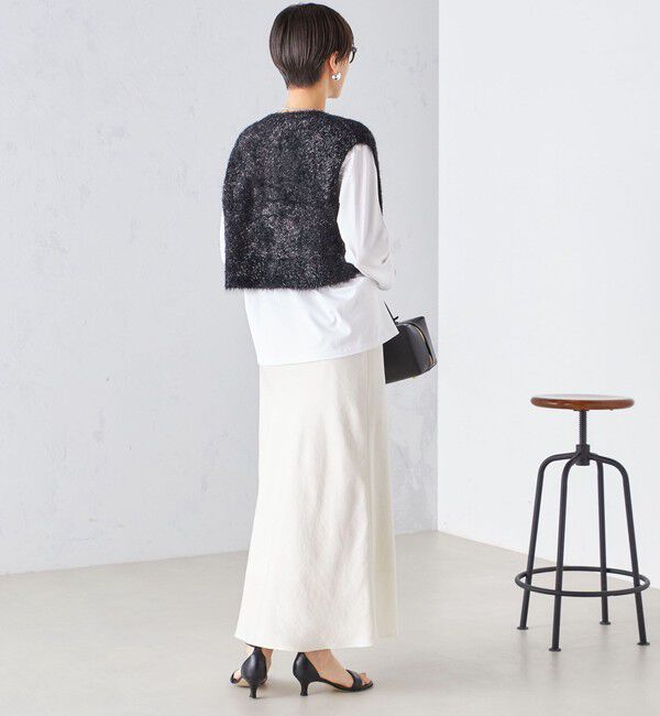 SHIPS for women「*〈手洗い可能〉グリッター ラメ フェザー ベスト 24SS ◇」|ベスト・ジレ|