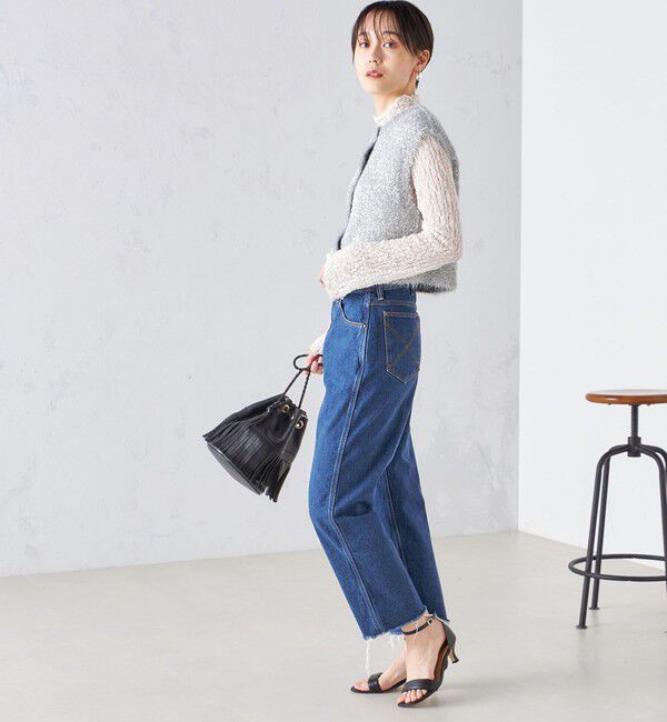 SHIPS for women「*〈手洗い可能〉グリッター ラメ フェザー ベスト 24SS ◇」|ベスト・ジレ|