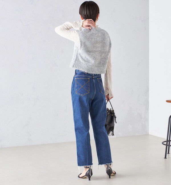 SHIPS for women「*〈手洗い可能〉グリッター ラメ フェザー ベスト 24SS ◇」|ベスト・ジレ|