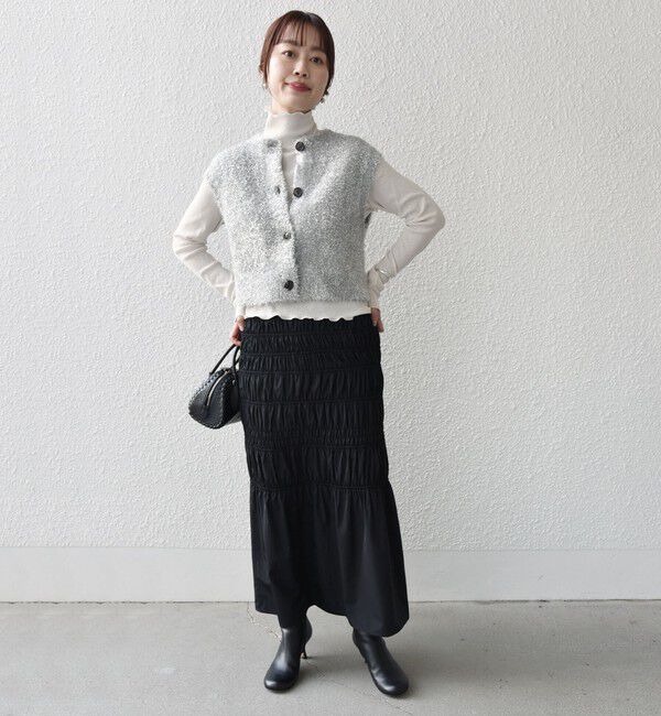 SHIPS for women「*〈手洗い可能〉グリッター ラメ フェザー ベスト 24SS ◇」|ベスト・ジレ|