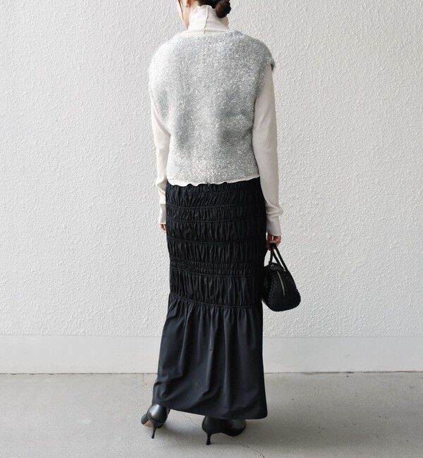 SHIPS for women「*〈手洗い可能〉グリッター ラメ フェザー ベスト 24SS ◇」|ベスト・ジレ|