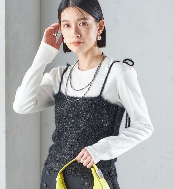 SHIPS for women「〈手洗い可能〉グリッター ラメ ビスチェ 24SS ◇」|ベスト・ジレ|