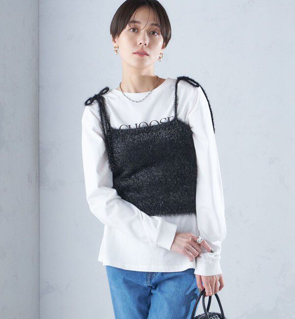 SHIPS for women「〈手洗い可能〉グリッター ラメ ビスチェ 24SS ◇」|ベスト・ジレ|