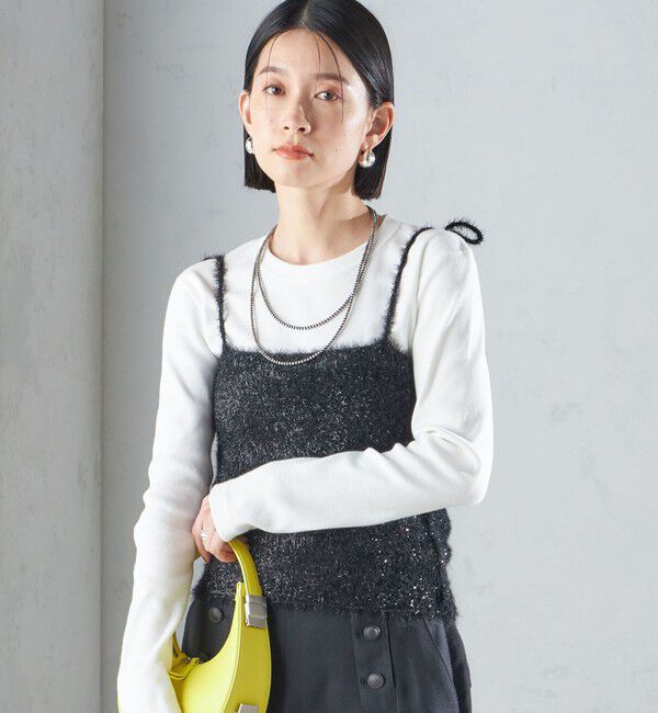 SHIPS for women「〈手洗い可能〉グリッター ラメ ビスチェ 24SS ◇」|ベスト・ジレ|