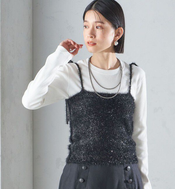 SHIPS for women「〈手洗い可能〉グリッター ラメ ビスチェ 24SS ◇」|ベスト・ジレ|