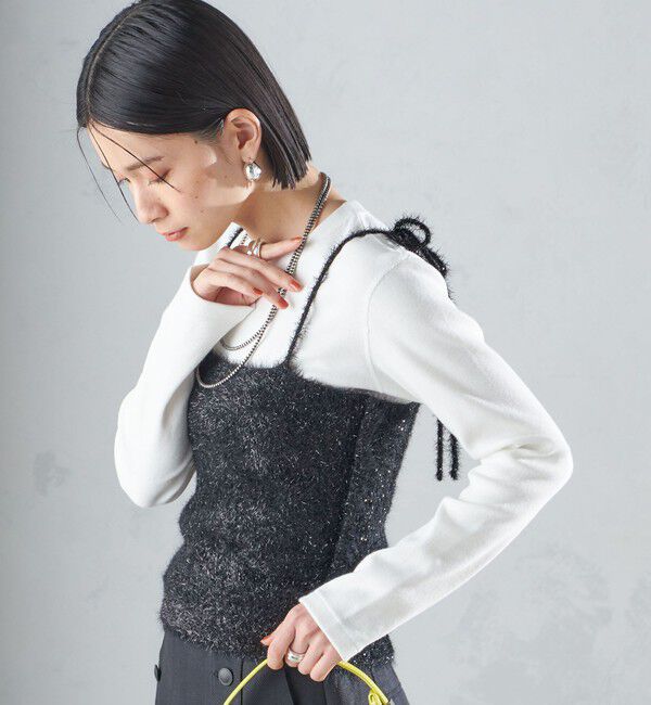 SHIPS for women「〈手洗い可能〉グリッター ラメ ビスチェ 24SS ◇」|ベスト・ジレ|