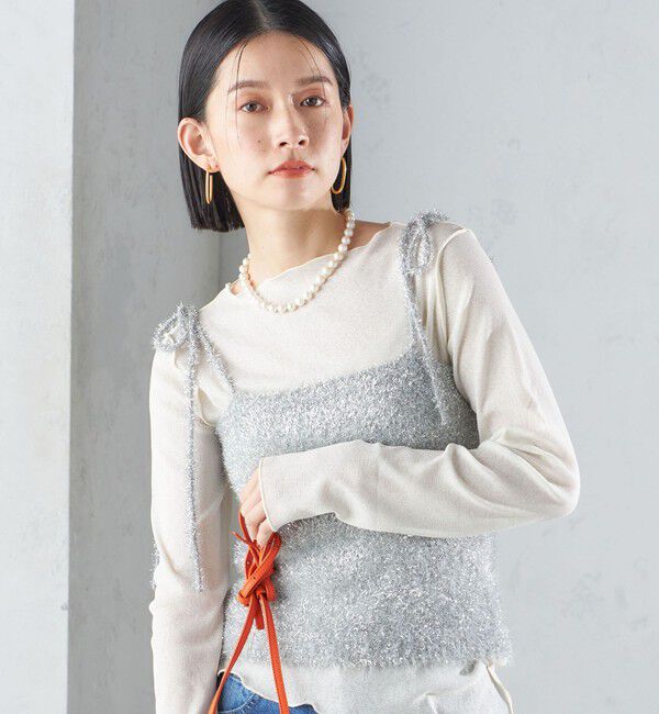 SHIPS for women「〈手洗い可能〉グリッター ラメ ビスチェ 24SS ◇」|ベスト・ジレ|